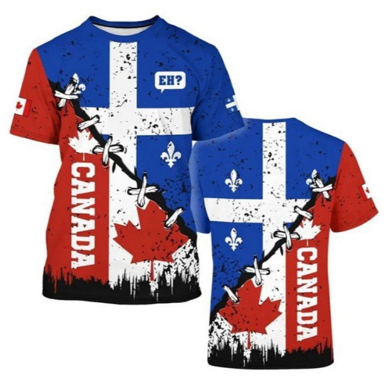 ETST31 2026 Wereldbeker Canada T-shirt Heren Harajuku Straatmode T-shirt 3D Geprint Esdoornblad Hertenpatroon Populair Korte Mouw XL