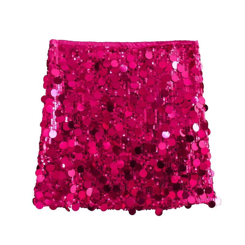 

Fashion Kaslead Easiest for Match Slim Looking Mini Skirt Sequin Rose Red M