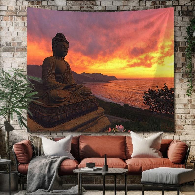 Sunset Buddha tapestry 75x100 чёрный