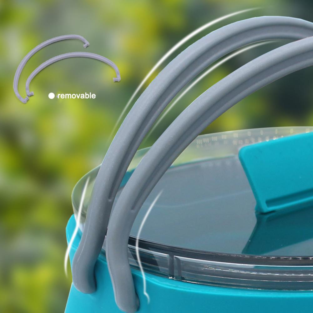 1L Outdoor Silicone Kettle  Camping Kettle Foldable Water Pot Stainless Steel Bottom for Travel Picnic for Hiking