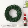 1Pcs 30/40cm Green Christmas Decoration Wreath Encrypted PVC Ordinary Leaf Simulation Wreath Door Hanging Christmas Wreath