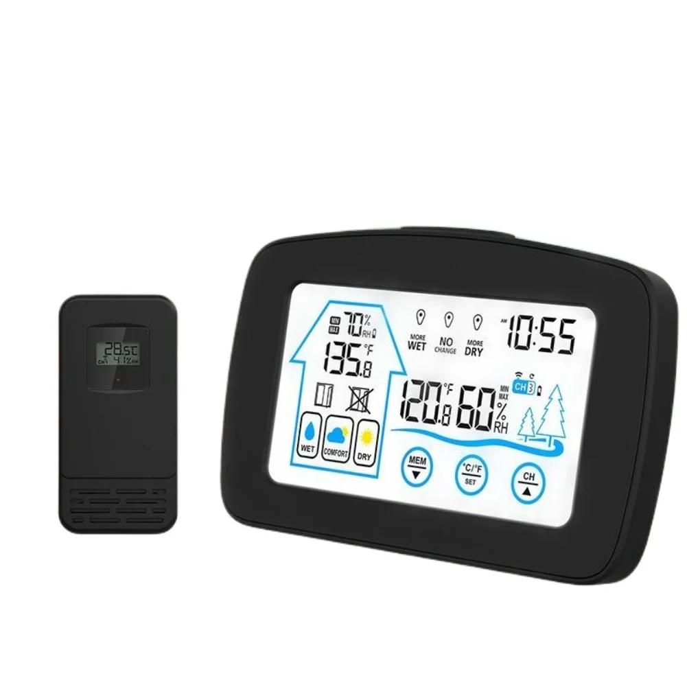 

Wireless Indoor Outdoor Thermometer with Reliable Humidity and Temperature Monitor Suitable for Home and Office чёрный