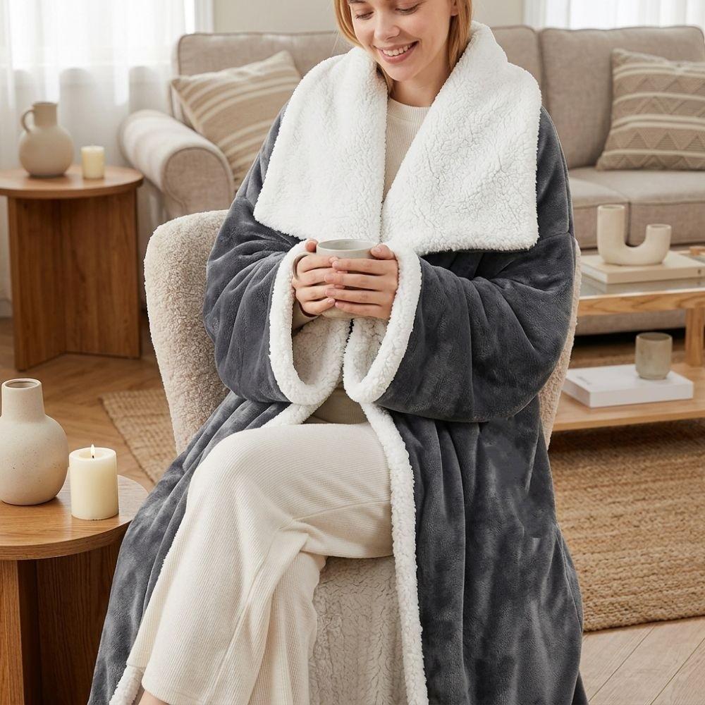 6-8 Heat Levels Electric Wearable Heated Blanket Constant Temperature Hooded Heated Wrap Bedroom