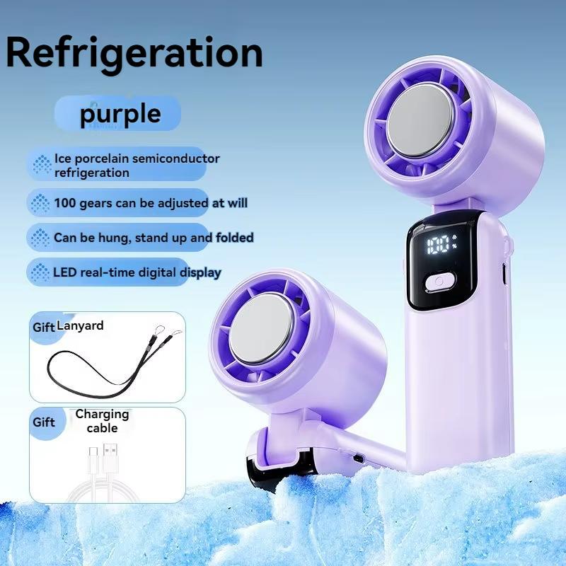2026 New Hanging Neck Fan, Handheld Foldable High Speed Portable Fan with Infinite Speed Adjustment for Outdoor