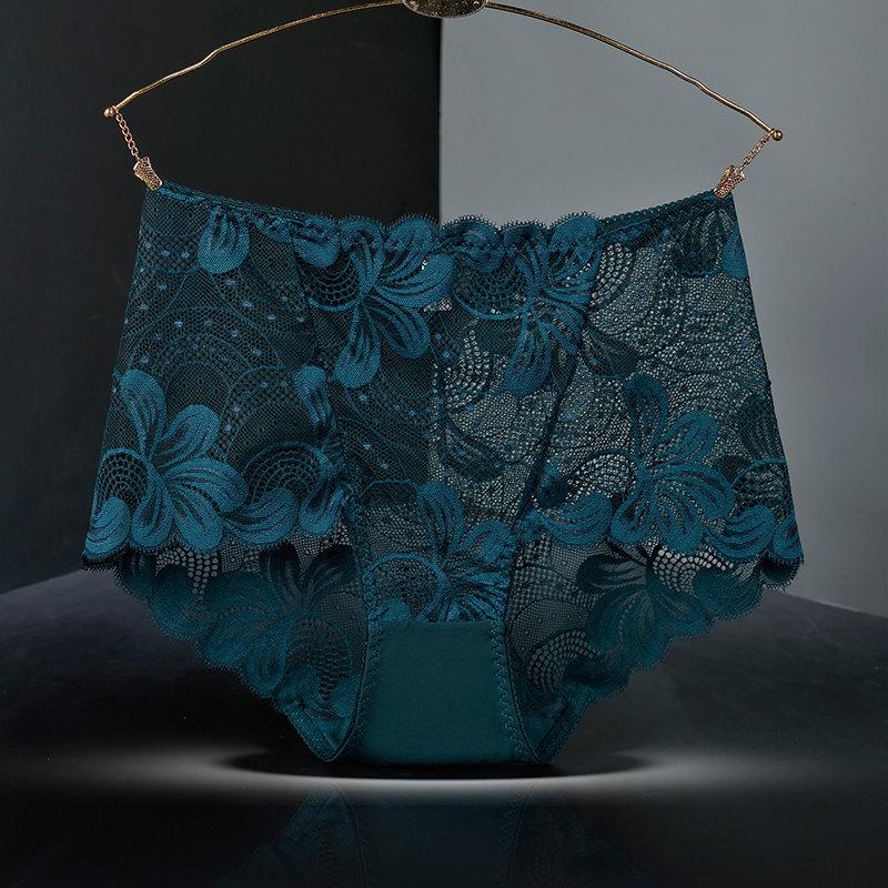 Large size Panties Sexy Lace underpants Large size Hollow out Cotton crotch briefs High waist boyshorts