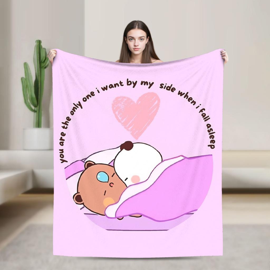 bubu dudu love Flannel Blanket Adults Child  Super Soft Throw Blanket Winter Outdoor Bedspread Sofa Bed Cover