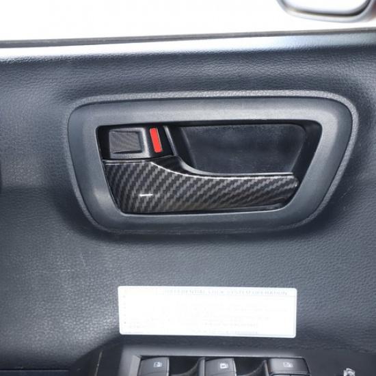 ABS Carbon Car Inner Door Grab Handle Protect Cover For Toyota Tacoma 2016-