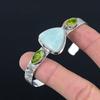 Friendship Day Deal Amazonite Gemstone Peridot Bangle Bracelet Sterling Silver