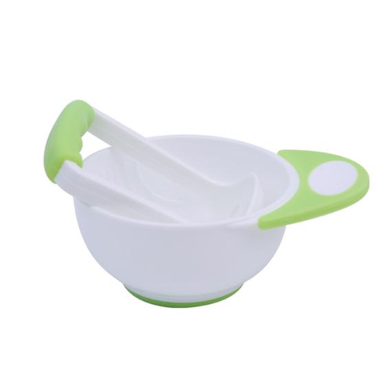 2Pcs/Set Manual Baby Food Fruit Masher Bowl Grinder Grinding Rod Feeding