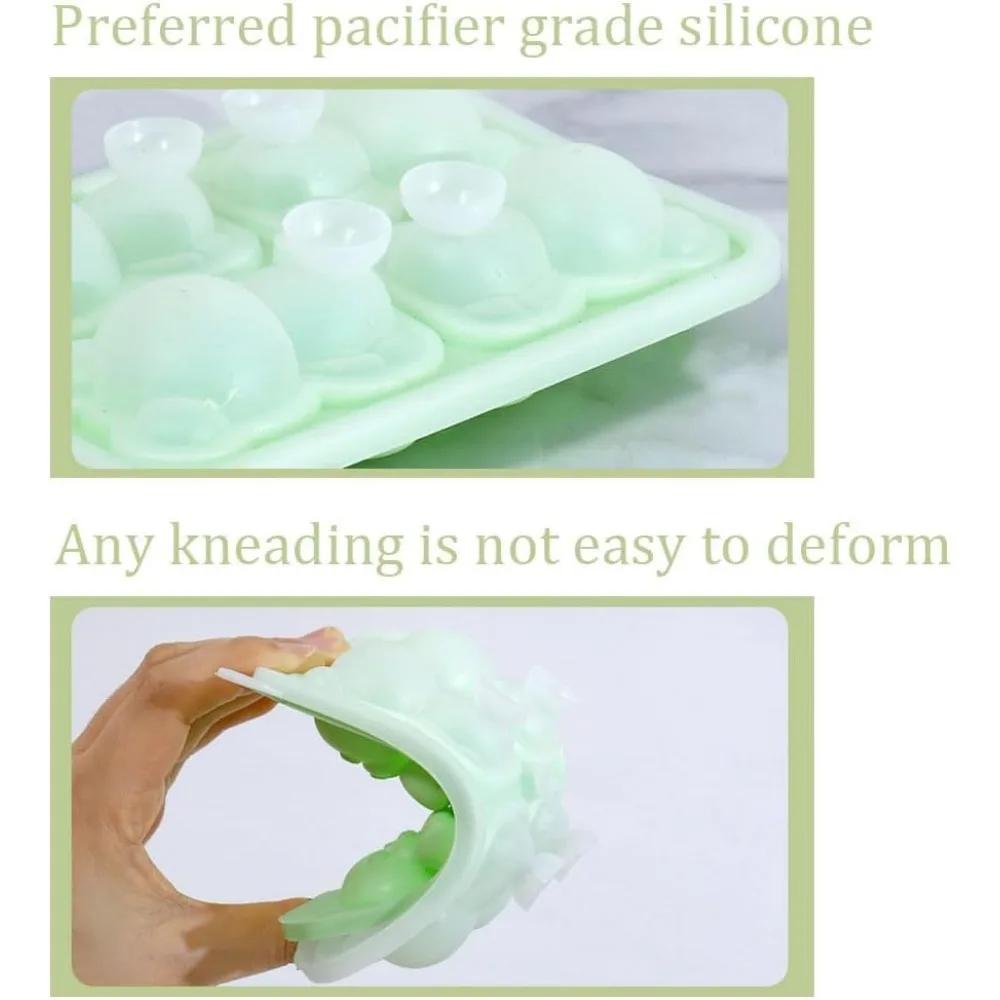 2Pcs Bear Ice Cube Tray 4 Cavities Silicone Bear Ice Cube Molds Lid 3D Bear Shape for DIY Water Drink Ice Coffee Juice Cocktail
