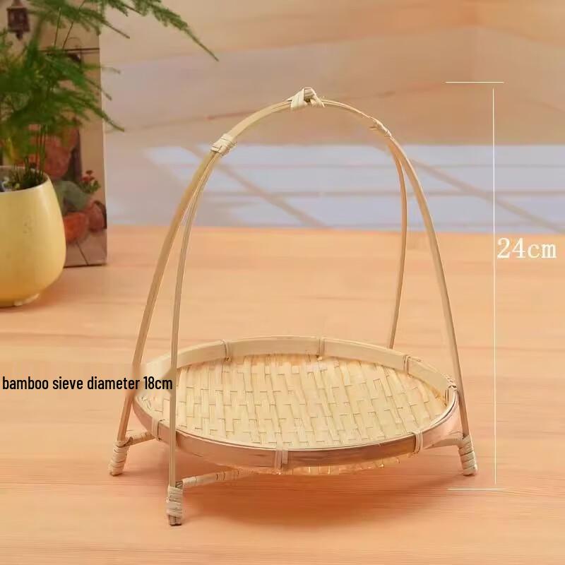Jingyuheng Bamboo Nine-Grid Dried Fruit & Snack Tray with Handle