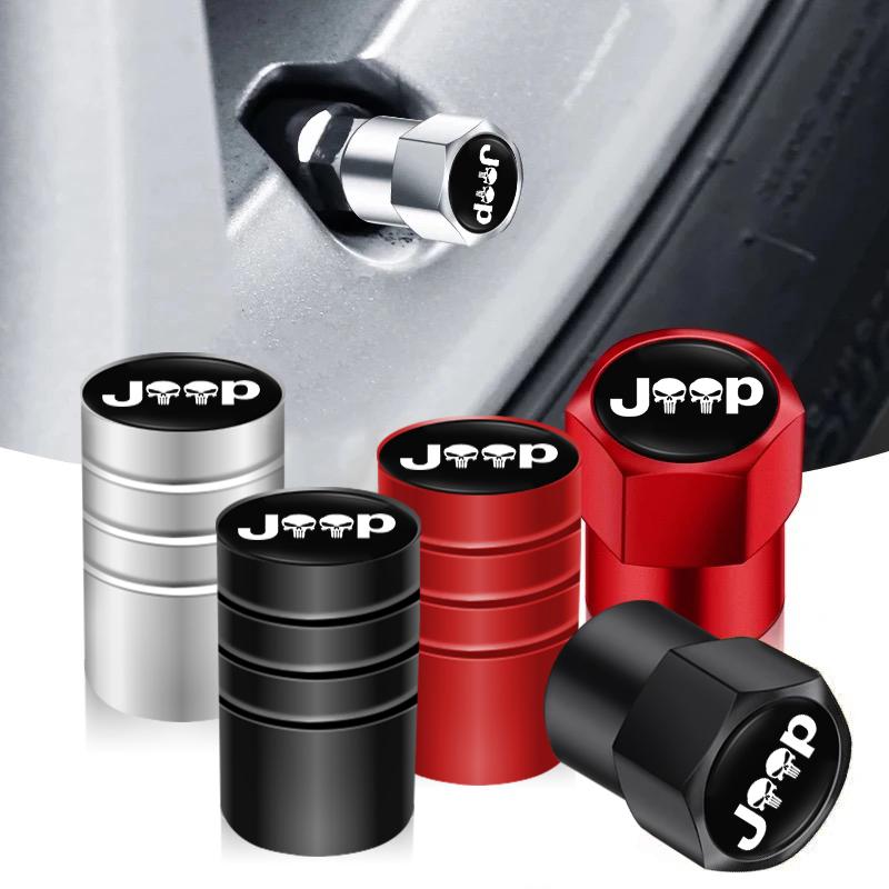 4pcs Car Wheel Tire Caps Airtight Cover For Jeep Renegade Wrangler JK Compass Gladiator Patriot JL Willys Liberty Grand Cherokee