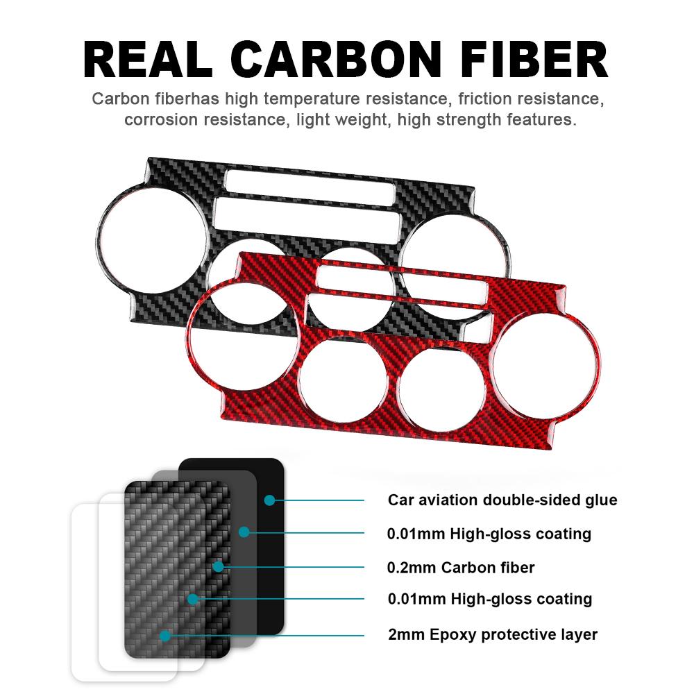 Real Soft Carbon Fiber Sticker For Chrysler 300 300C 2005 2006 2007 Car Center Air Vent Frame Panel Interior Trim Accessories