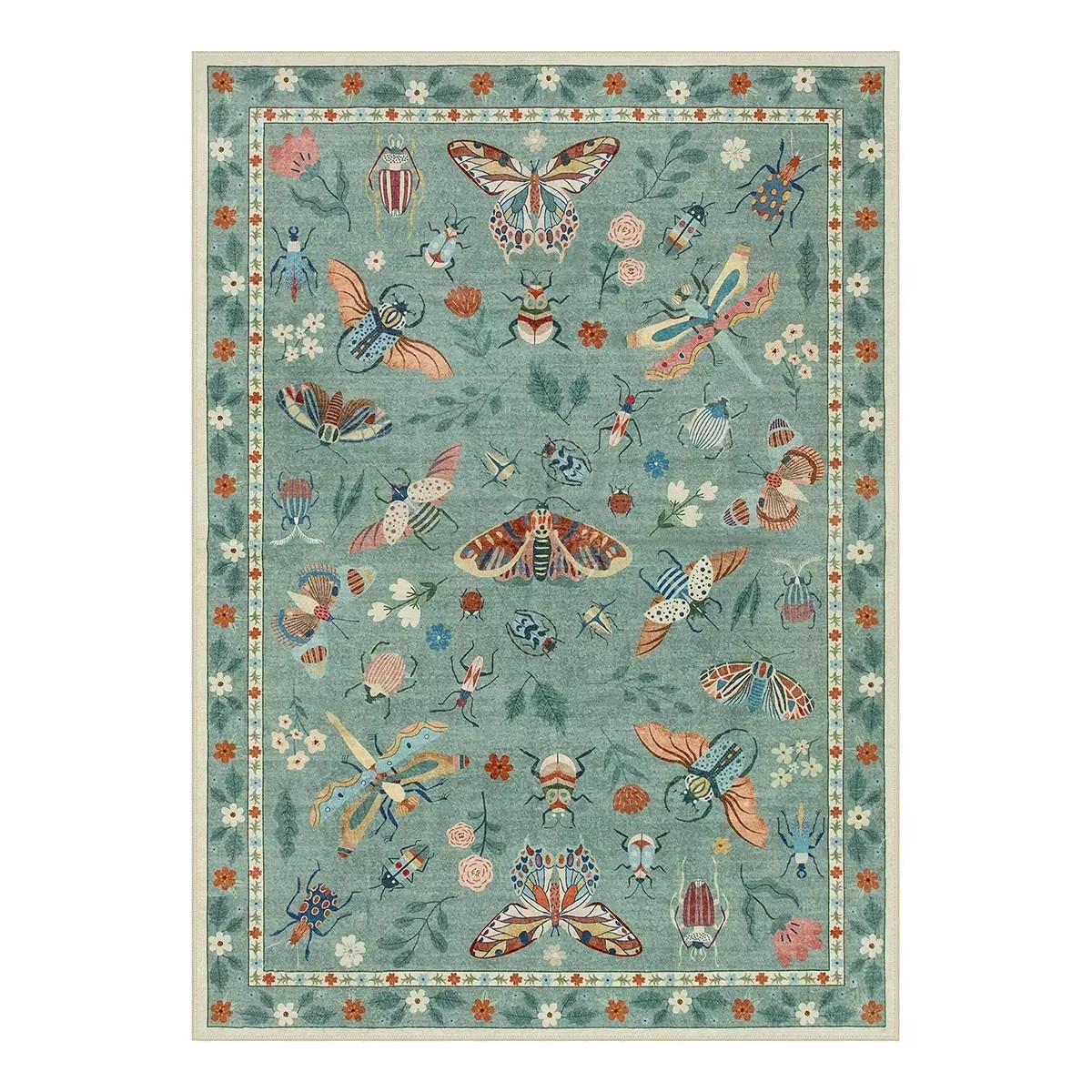 Insekten-Druckbereichsteppiche, Rutschfeste Waschbare Teppiche für Wohnzimmer, Moderner Schlafzimmerteppich unter dem Bett, Großer Teppich für Raumdekor 40x60cm