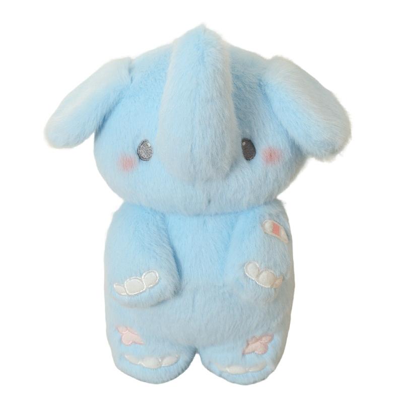 23Cm Couple Elephants Cartoon Plush Toy Stuffed Female Male Kawaii Animal Doll Blue Pink Eli Cute Plushie Birthday Gift