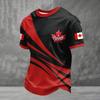 Men's Canadian Football Graphic Short Sleeve T-Shirt for Fan Celebration Breathable Cotton Neck