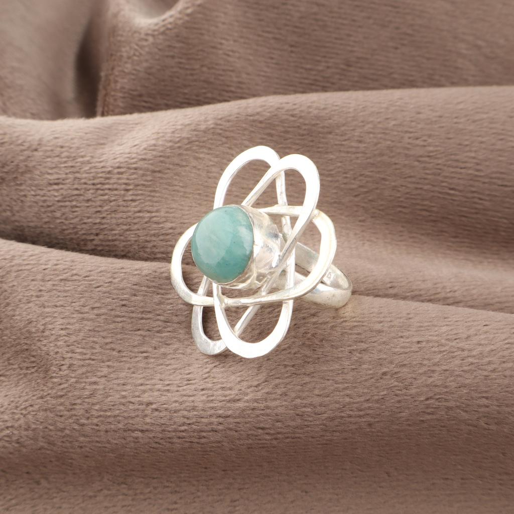 Amazonite 925 Sterling Silver Ring, Top Quality Gemstone Ring, Handmade Ring Jewelry, For Anniversary Gift
