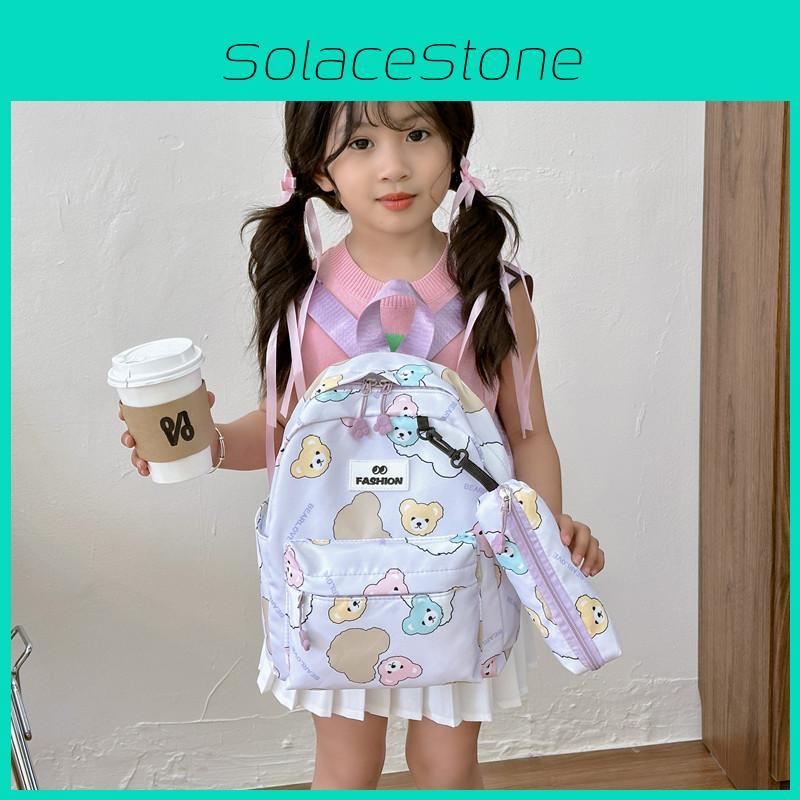 Cartoon Polyester Bear Kids Backpack With Lightweight Design School For