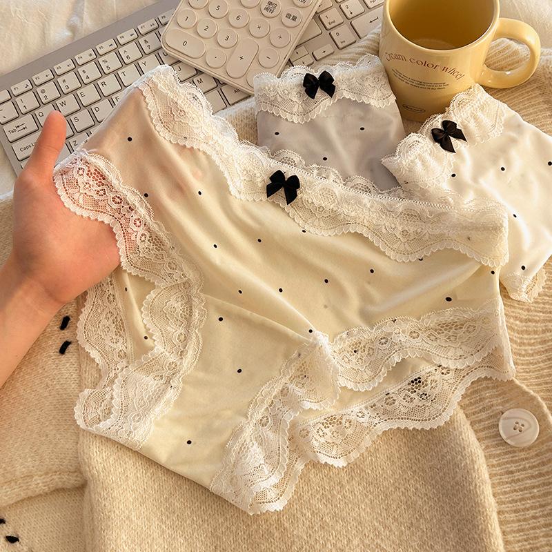 

Летние ультратонкие кружевные трусы-слипы большого размера для женщин, ретро, из ледяного шелка, дышащие, удобные для кожи 2XL кремовый