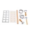 Ravioli Mold Set Alloy Ravioli Press Stamp Cutter Wheel Pasta Making Kit with Wooden Handle for Home and Restaurant