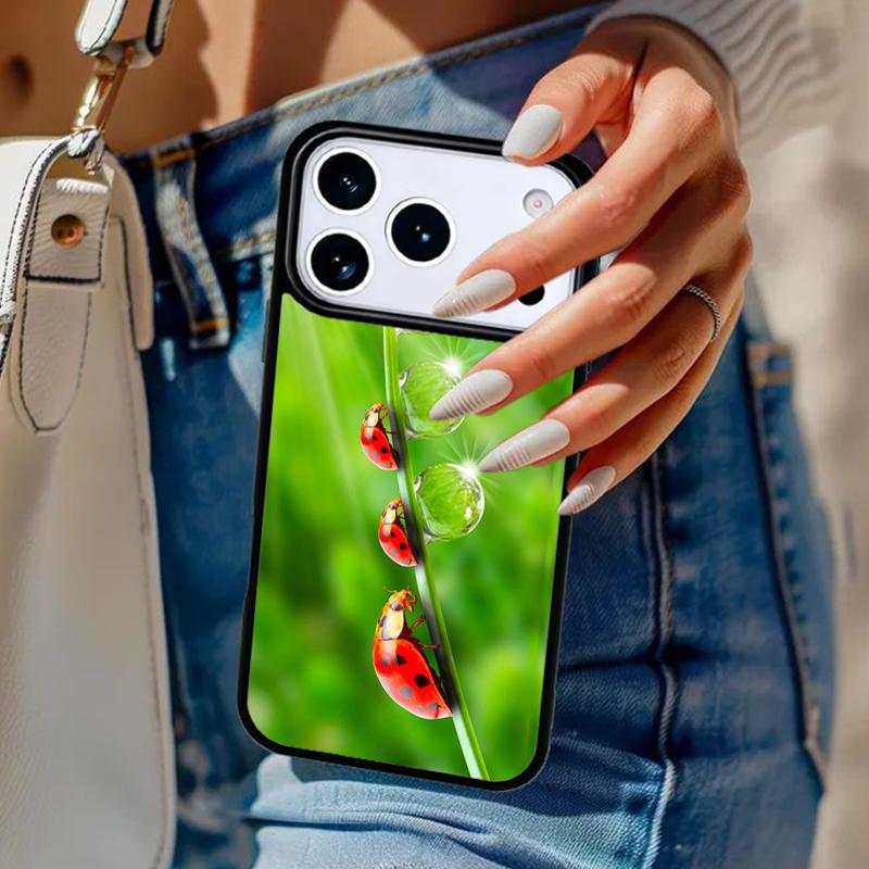 11 Colorful Ladybugs Phone Case For iPhone 17 Air 14 15 13 12 Max Cover For Apple 14 15 16 16e 11 Pro Max Plus Coque