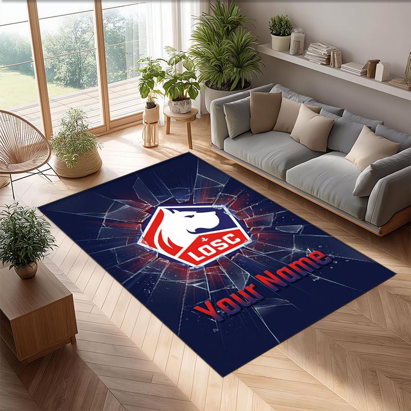 LOSC Lille Printed Crystal Velvet Rug Non‑Slip Crystal Velvet Carpet For Sofa Bedroom Indoor Home Decoration