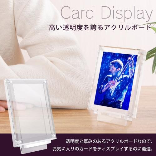 Kashiwise Magnetic Card Display, 3-Layer/2-Layer Switchable Acrylic Frame, UV Protection (Clear Stand Included)