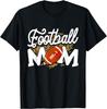 Football Mom Cute Novelty Leopard Heart Mother's Day T-Shirt