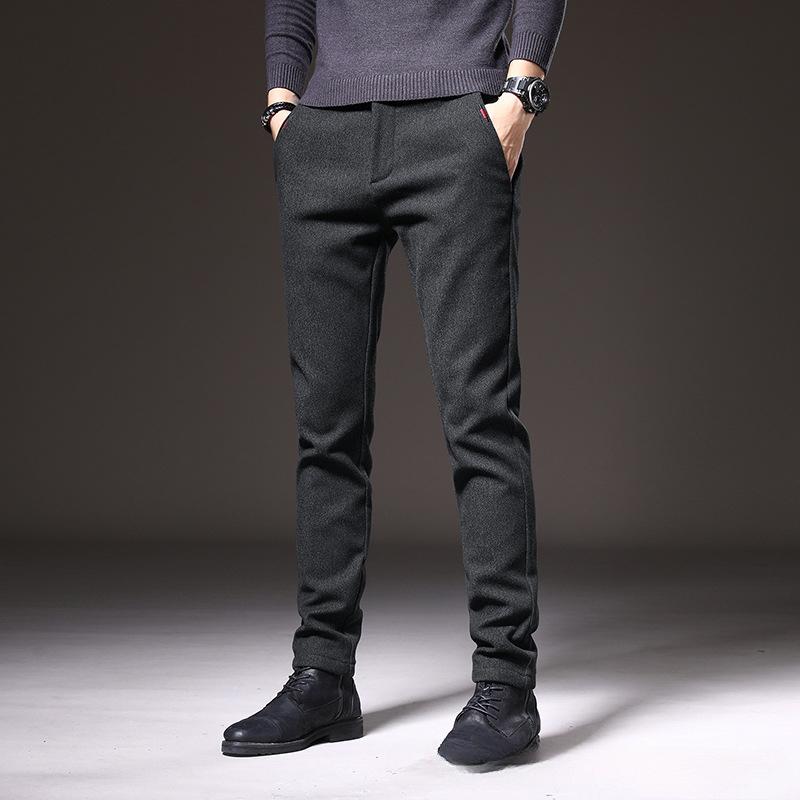 

Одежда осень зима мужские повседневные брюки деловая мода облегающие эластичные толстые хлопковые брюки мужские корейские на открытом воздухе 28 чёрный