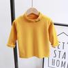 Kids' Velvet High Collar Long Sleeve Top for Autumn/Winter