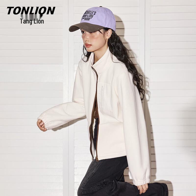

TonLion Women s Fleece-Lined Stand Collar Jacket L