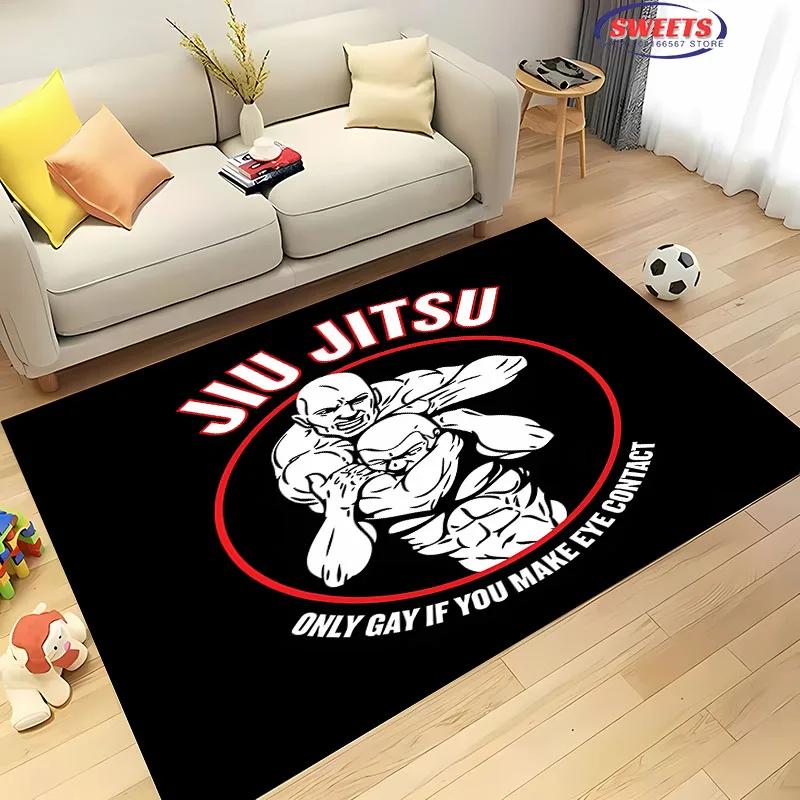 Jiu Jitsu Mma Koberec 3D HD Tisk pro Obývací Pokoj Ložnici Podložka Pohovka Rohožka Podlahový Koberec Protiskluzový Dekor Odolná Pratelná Podložka Dárek