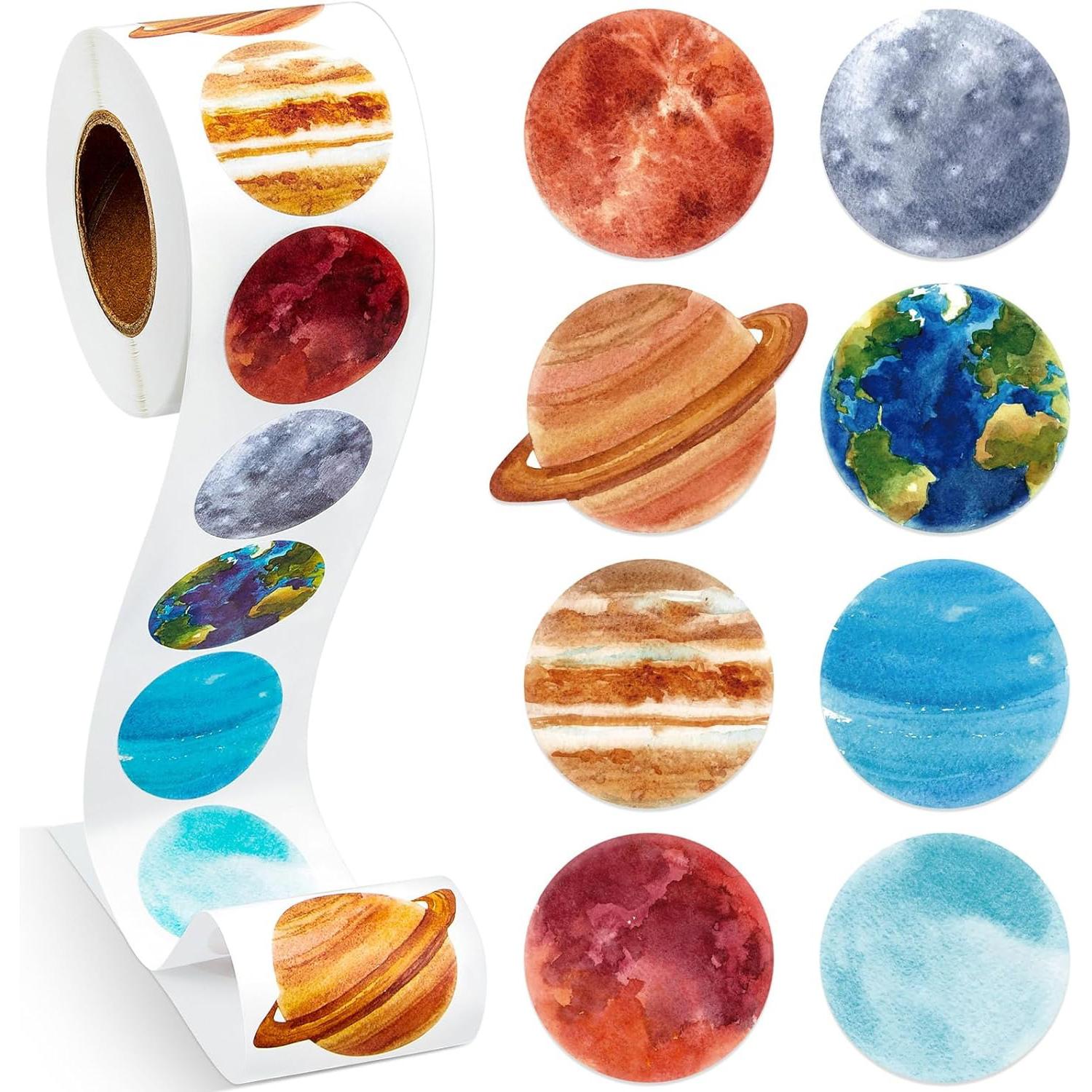 100-500Pcs High-Quality Children High-Quality Reward High-Quality Stickers Space exploration High-Quality Planet High-Quality Label High-Quality