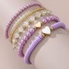 5 Stück Kinder Herz Armbänder Sets Prinzessin Mädchen Tochter Armband für Mädchen Geschenk Bunt Verträumt Mehrschichtig Perlen Schmuck Zubehör