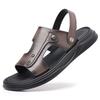 Summer New Sandals Leather Beach Shoes Casual Two Wear Leather Sandals Driving Shoes