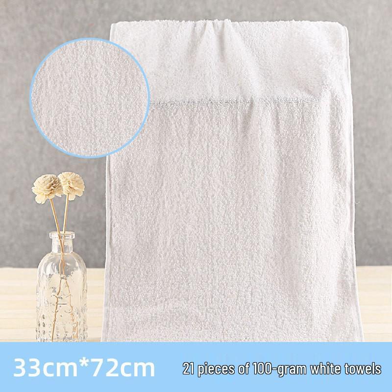 White Pure Cotton Hotel Towel: Soft, Absorbent, Durable, Embroidery-Friendly for Spa & Salon Use
