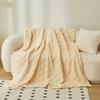 1 stk vaffelplysjteppe Pure Color Pledd Varm Myk Komfortabel Sofa Dynepledd Hjemmedekorasjon Sengeteppe Flanellteppe