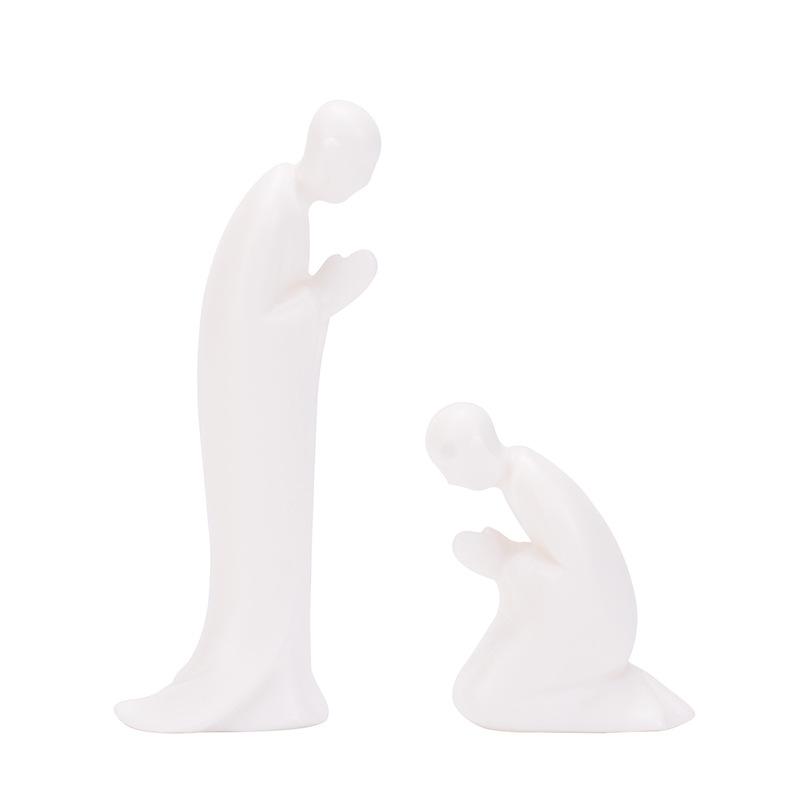 Bonsai ornaments, Zen monks, ceramic white porcelain figures, Buddhist micro landscape decorations, home decor