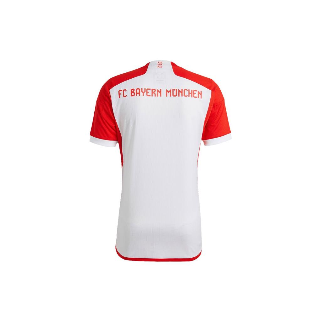 Adidas Bayern Munich Home Kit With Letter Logo Sports Short Sleeve Soccer Jersey Men Tops Red White IJ7442