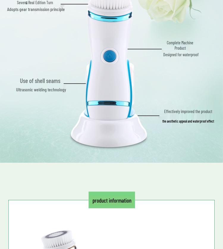 4-in-1 Electric Waterproof Facial Cleansing Brush for Deep Cleaning & Blackhead Removal