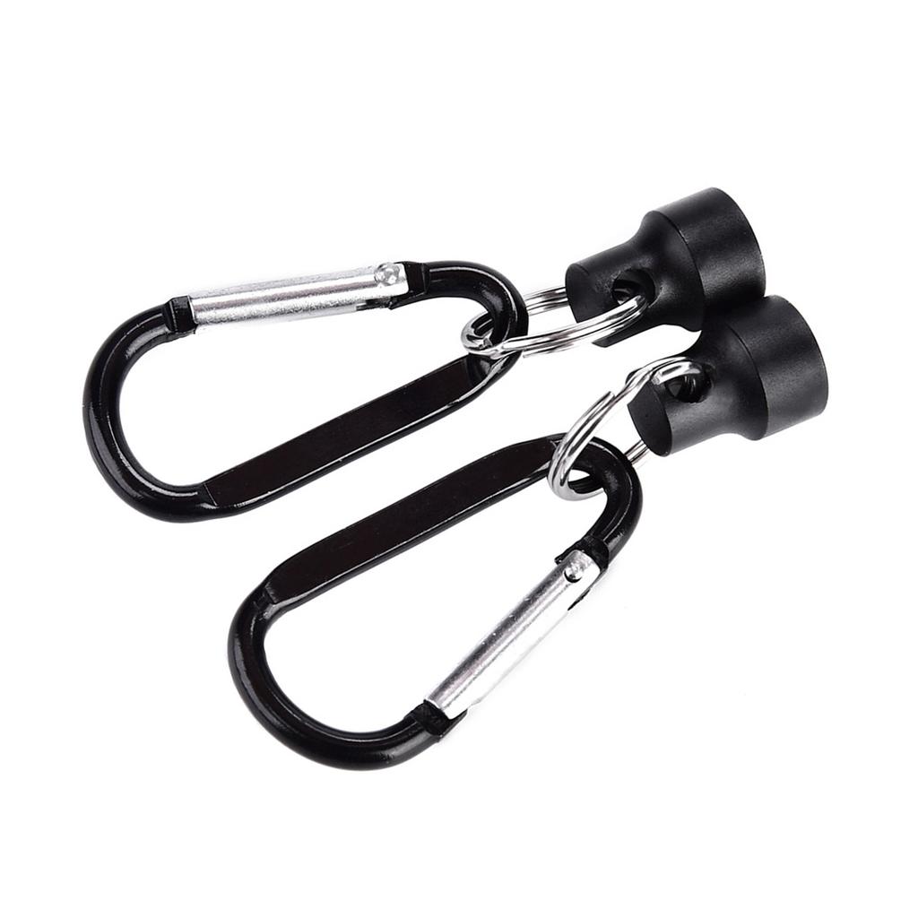 Magnet Buckle Fly Fishing Magnetic Net Release Clip Hanging Holder Lanyard Clip(Double, Black)