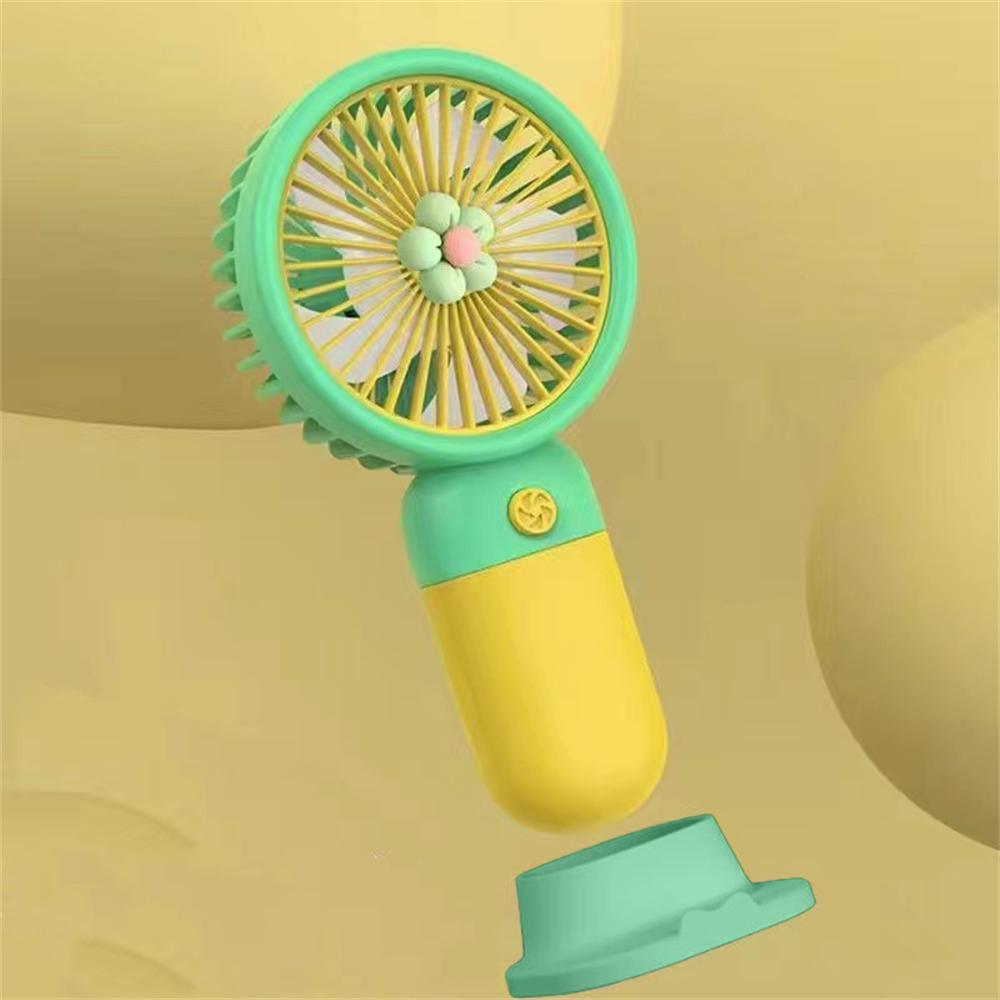 Handheld Small Fan Summer Mini USB Charging 1st Gear Fan with Lazy Stand Handheld Desktop Portable Silent Student 1PC