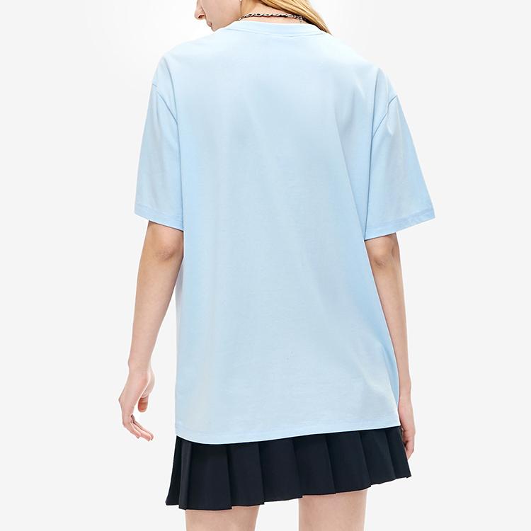 New FILA Drop Shoulder Sleeve T Shirt Unisex Laiwu Blue F11U229103F-LB