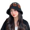Japanese Versatile Rose Jacquard Knitted Wool Hat In Autumn and Winter Casual Windproof Warm Hat Showing Face Small Hat for Women
