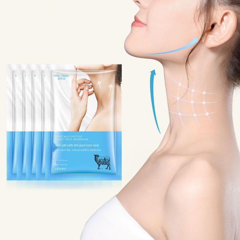 Bisutang Goat Milk Polypeptide Neck Mask: Whitens, Moisturizes, and Lifts for Fine Lines and Swan Neck Care.