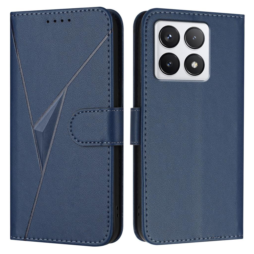 YX0090 For Xiaomi 14T Case Triangle Imprint Leather Phone Cover with Lanyard