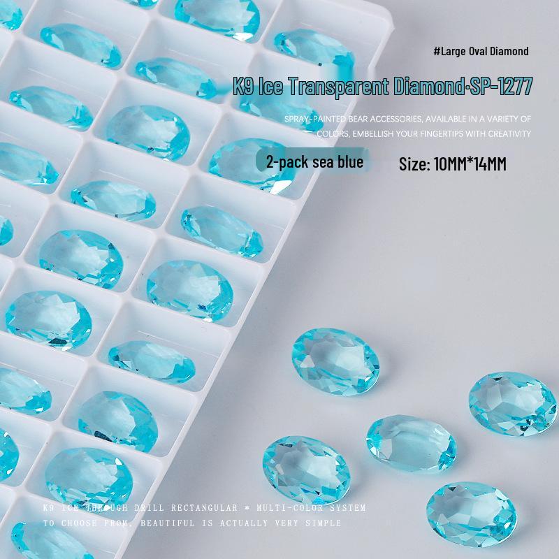 

Набор страз K9 для нейл-арта: Прозрачный леденец и прямоугольные стразы, овальный дизайн ледяного кубика сахара, украшения для DIY, 2 шт.