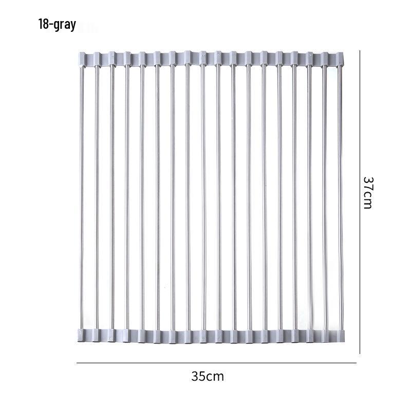Foldable Stainless Steel Sink Dish Rack and Drainer for Kitchen