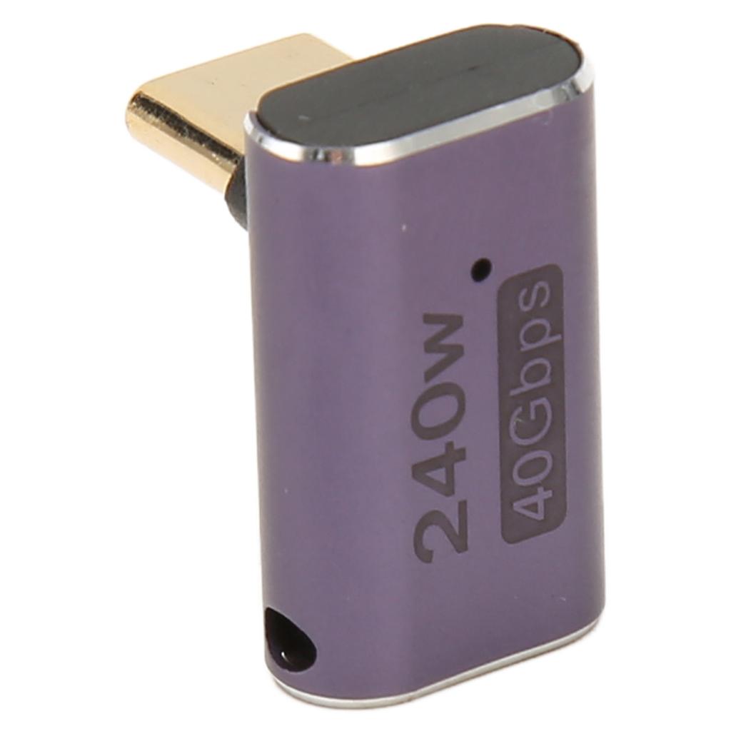Adaptateur USB C Femelle vers USB C Mâle PD 240W 8K 60HZ Haute Vitesse 40Gbps USB4.0 C Adaptateur à Angle Droit