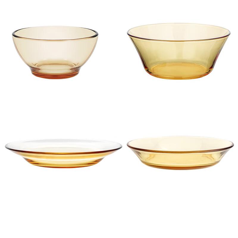 Yileya Amber Glass 11-Piece Dinnerware Set